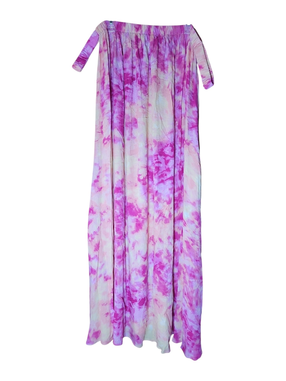BB Dakota Pink & White Tie-Dye Maxi Dress with Arm Straps